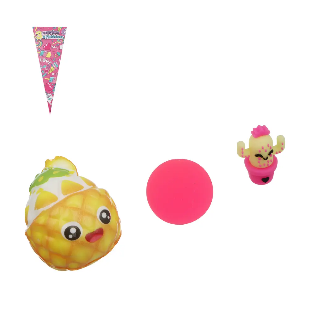 Игрушка сюрприз для девочек (мяч, насадка на карандаш, сквиш), PU, TPR, 15,5х6х6см, 3-6 дизайнов - #1