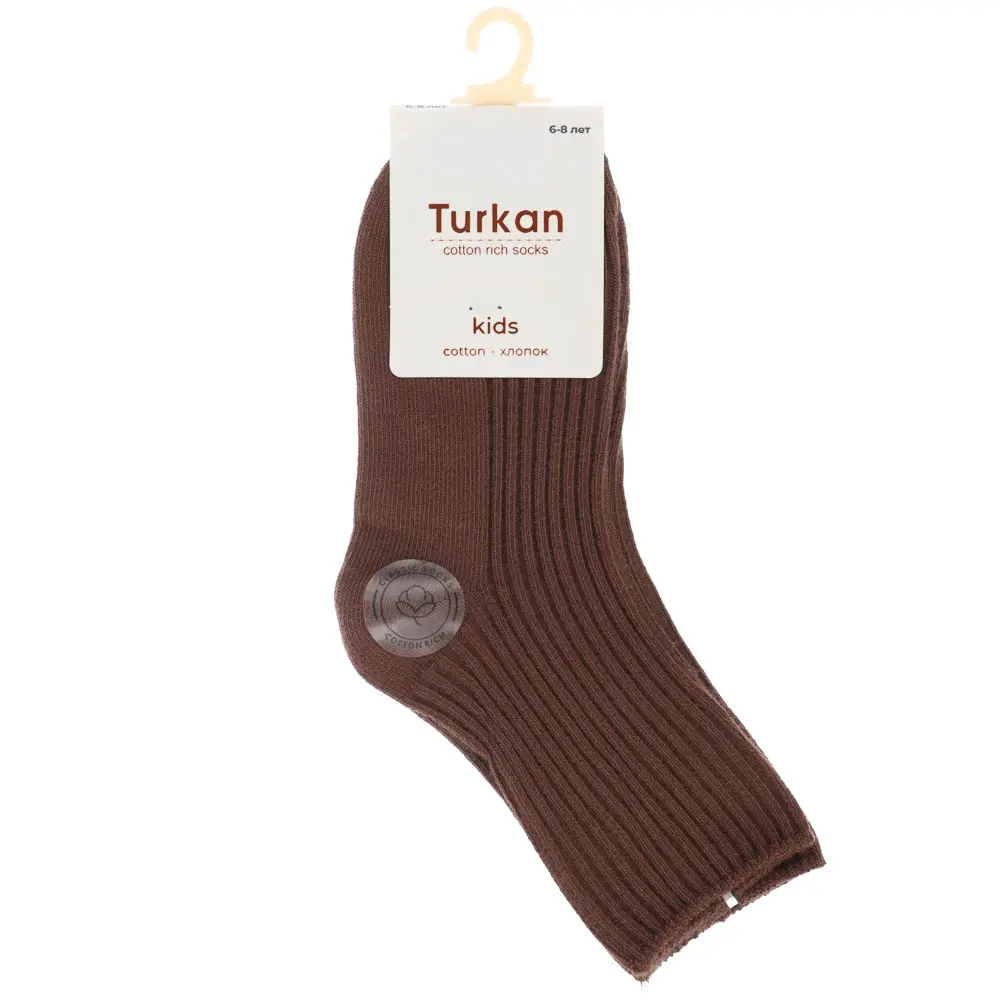 Носки детские в рубчик, тм TURKAN, 6-8 лет, 90% хлопок, 8% п/а, 2% лайкра, цвета в асс-те, L462 - #5