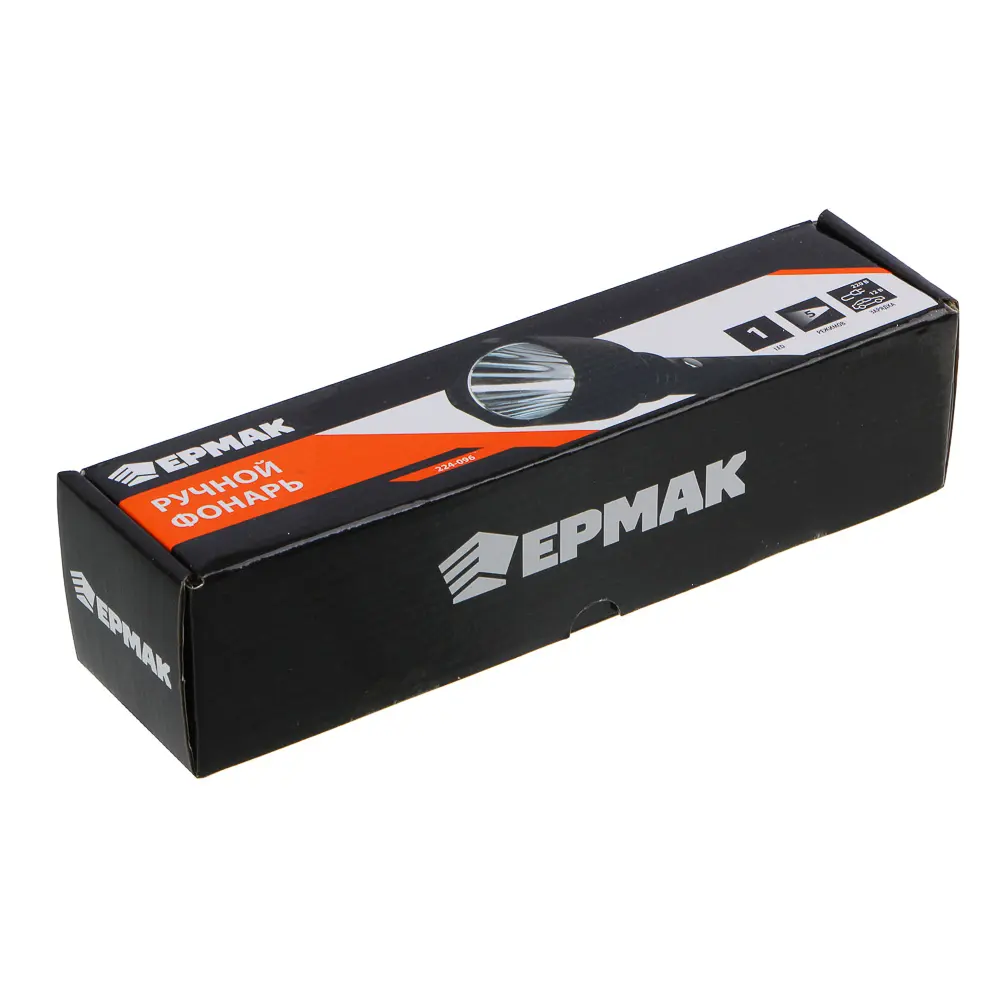 ЕРМАК Фонарь, 1 LED, 5 режимов, 2400мАч, зарядка 220-240В/12В, 5,6х5,6х24,5см, металл - #6