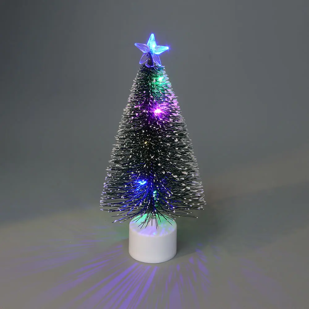 Елочка ершик с подсветкой LED тм СНОУ БУМ, 8х8х17см, ПП, 3хAG10, 1 режим - #4