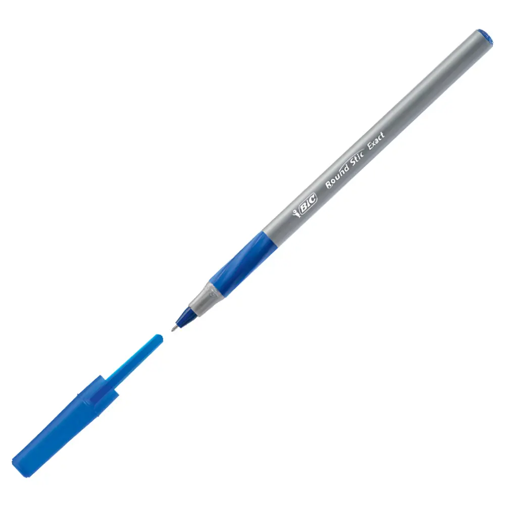 Ручка шариковая BIC синяя "Раунд Стик Экзакт" наконечник 0,7 мм, пластик, инд.маркировка, 918543 - #2