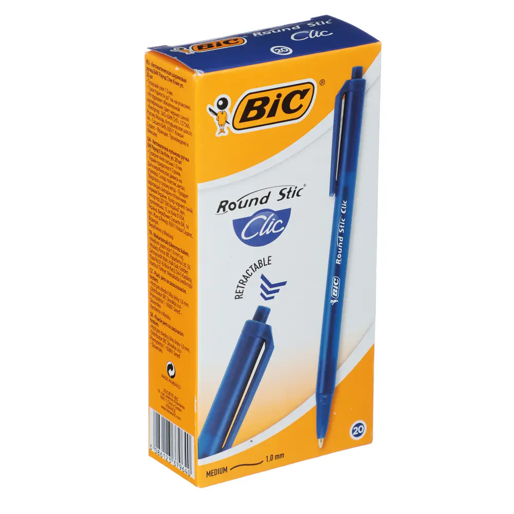 Авторучка шариковая BIC синяя с кнопкой "Раунд Стик Клик", наконечник 1,0 мм, 926376 - #6