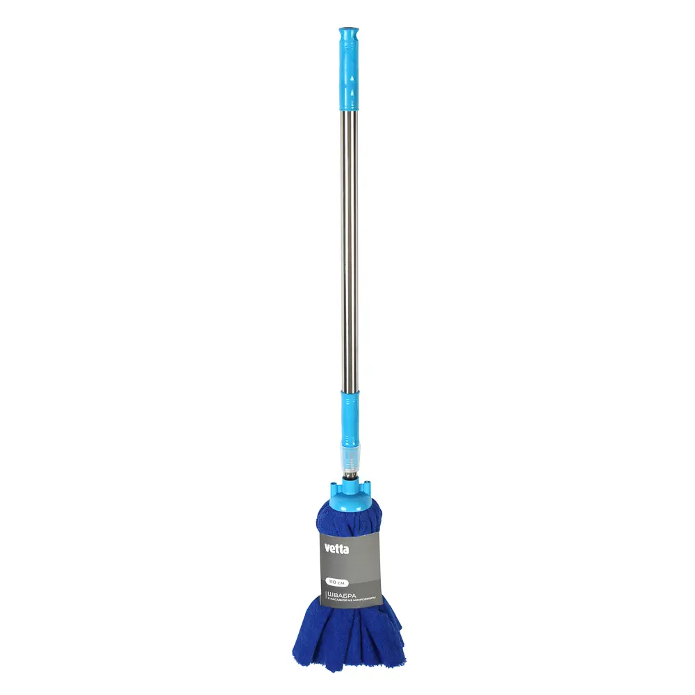 Швабра со смен.насадкой тм VETTA, ручка 110см, нерж. сталь, микрофибра - #6