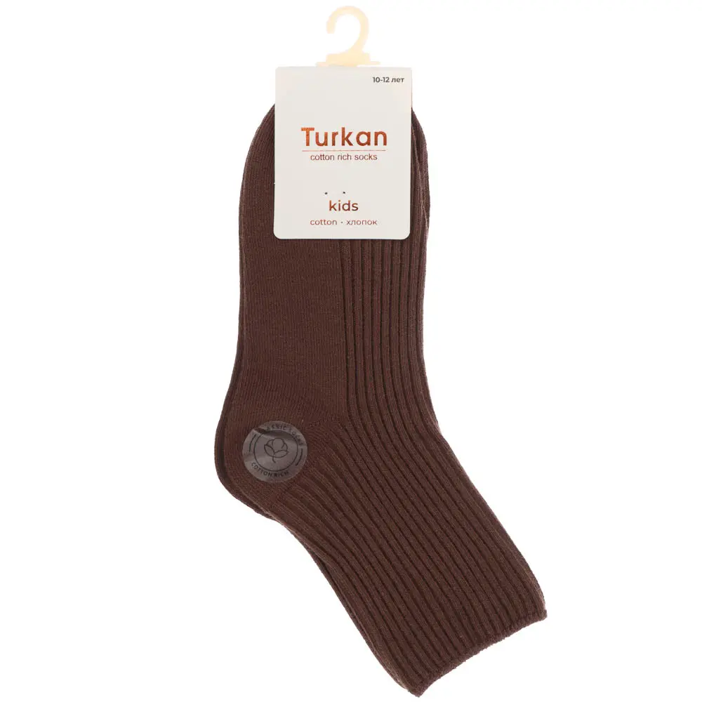 Носки детские в рубчик, тм TURKAN, 10-12 лет, 90% хлопок, 8% п/а, 2% лайкра, цвета в асс-те, L462 - #5