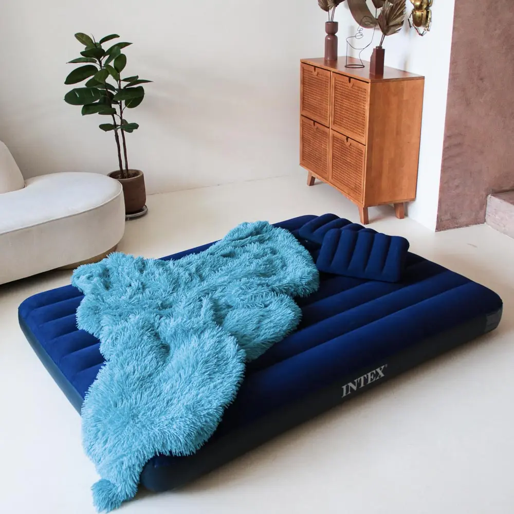 INTEX Матрас надувной CLASSIC DOWNY, в комплекте 2 подушки и насос, 203x152x25см, до 272кг, 64765 - #5