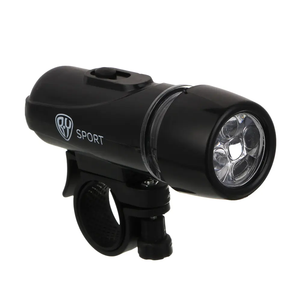 Фонарь велосипедный передний, тм BY SPORT, 3 режима, 5 LED,  4xААА - #1