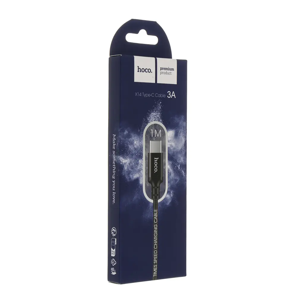 Кабель для зарядки USB(A)-Type C hoco. модель X14, 1м, 3А, черный - #2
