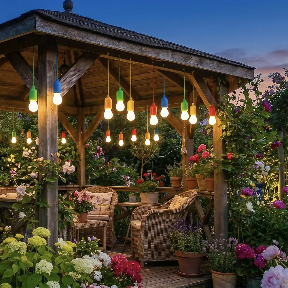 INBLOOM Фонарь садовый 15х5см, 1.1м, 3хААА, 1LED*белый, пластик - #1