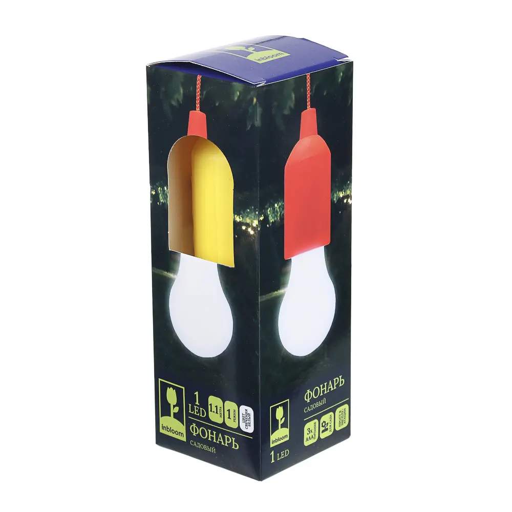 INBLOOM Фонарь садовый 15х5см, 1.1м, 3хААА, 1LED*белый, пластик - #6