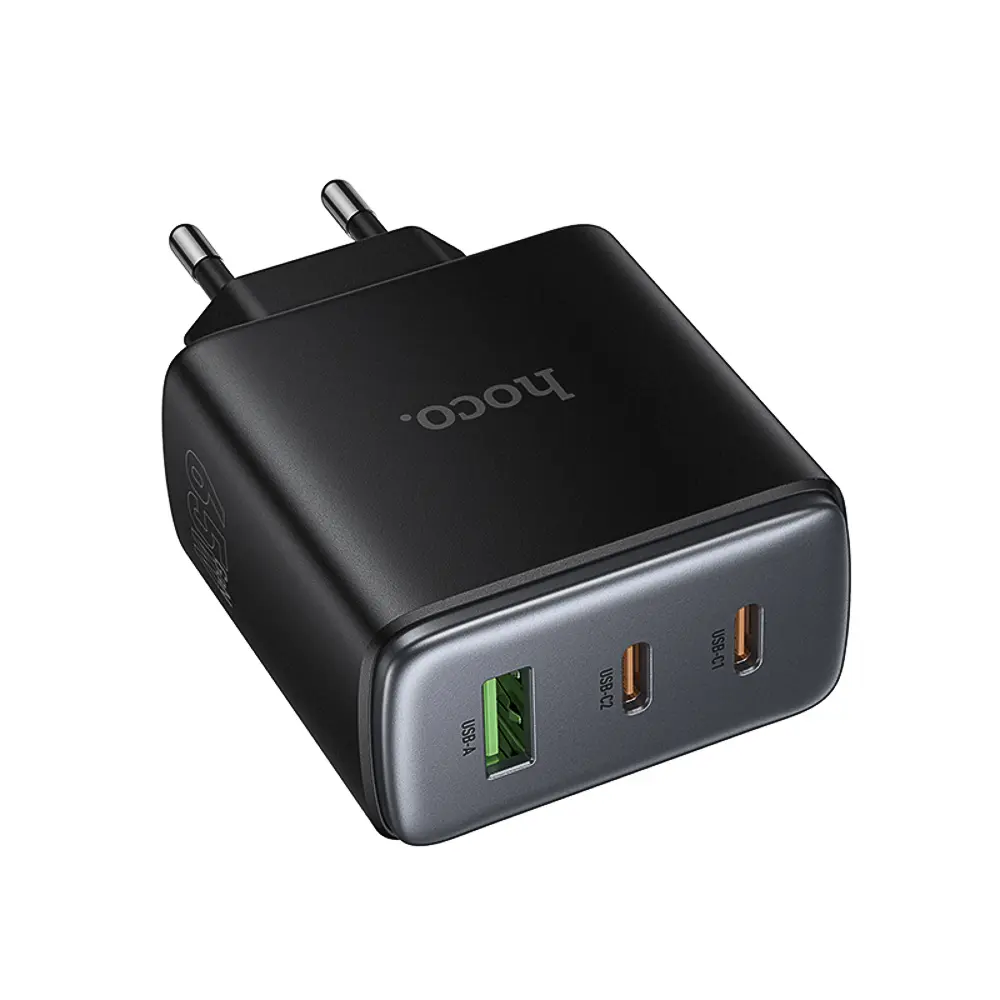 Сетевое зарядное устройство hoco. модель C160A, PD 65Вт, 2xType-C + USB-A, EU вилка - #3