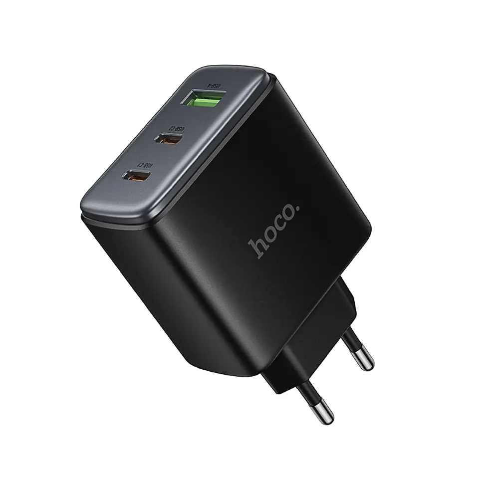 Сетевое зарядное устройство hoco. модель C160A, PD 65Вт, 2xType-C + USB-A, EU вилка - #4