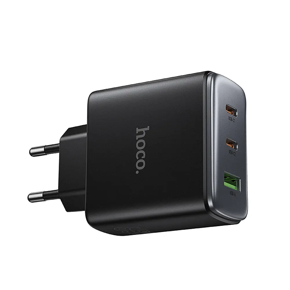 Сетевое зарядное устройство hoco. модель C160A, PD 65Вт, 2xType-C + USB-A, EU вилка - #6