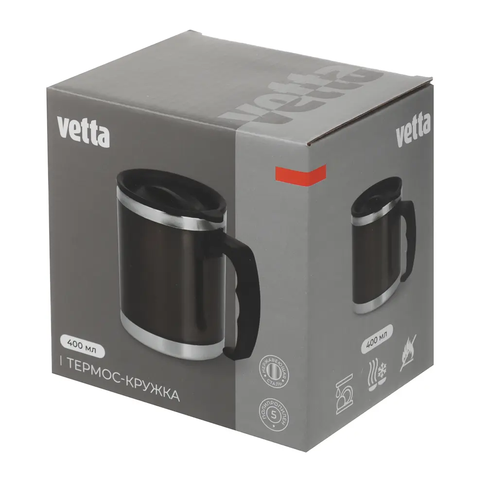 VETTA Термос-кружка 400мл, нерж. сталь - #4