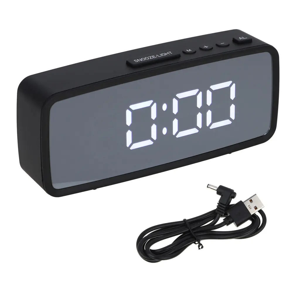 LADECOR CHRONO Будильник электронный, 14x5,7 см, USB/3xAAA, пластик, цвет черный, арт.2 - #3