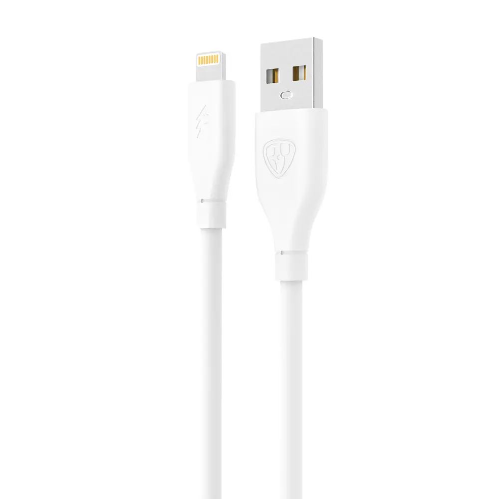 Кабель для зарядки USB(A)-iP BY Эко, 1м, Быстрая зарядка 2.4А, 12Вт, прорезиненный, белый - #3