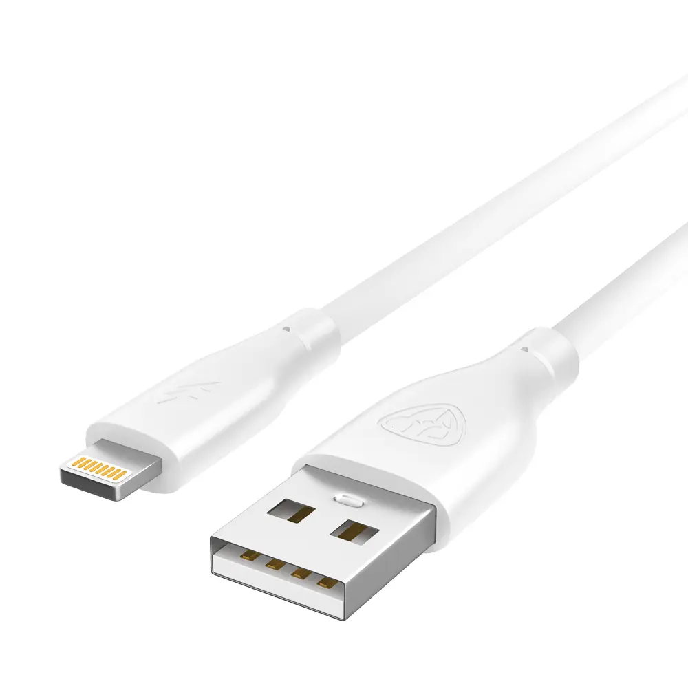 Кабель для зарядки USB(A)-iP BY Эко, 1м, Быстрая зарядка 2.4А, 12Вт, прорезиненный, белый - #4