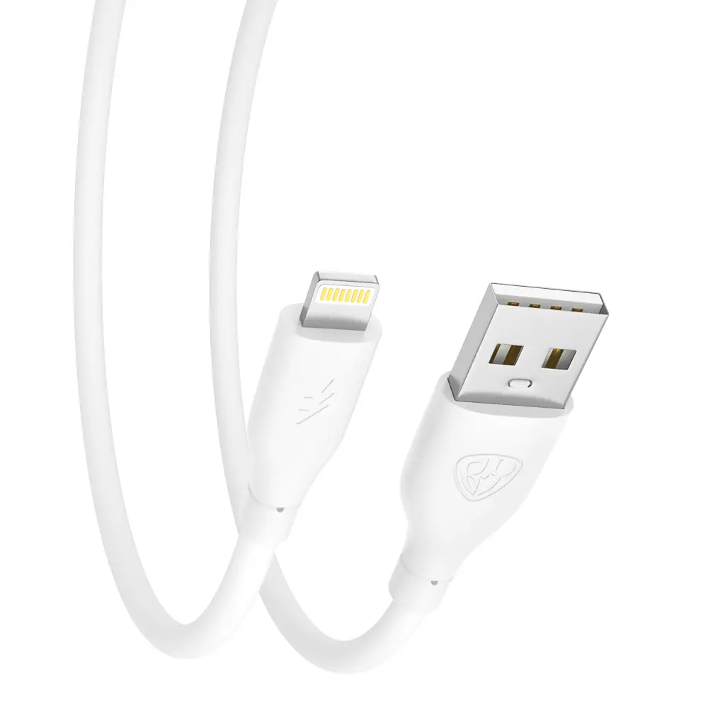 Кабель для зарядки USB(A)-iP BY Эко, 1м, Быстрая зарядка 2.4А, 12Вт, прорезиненный, белый - #5
