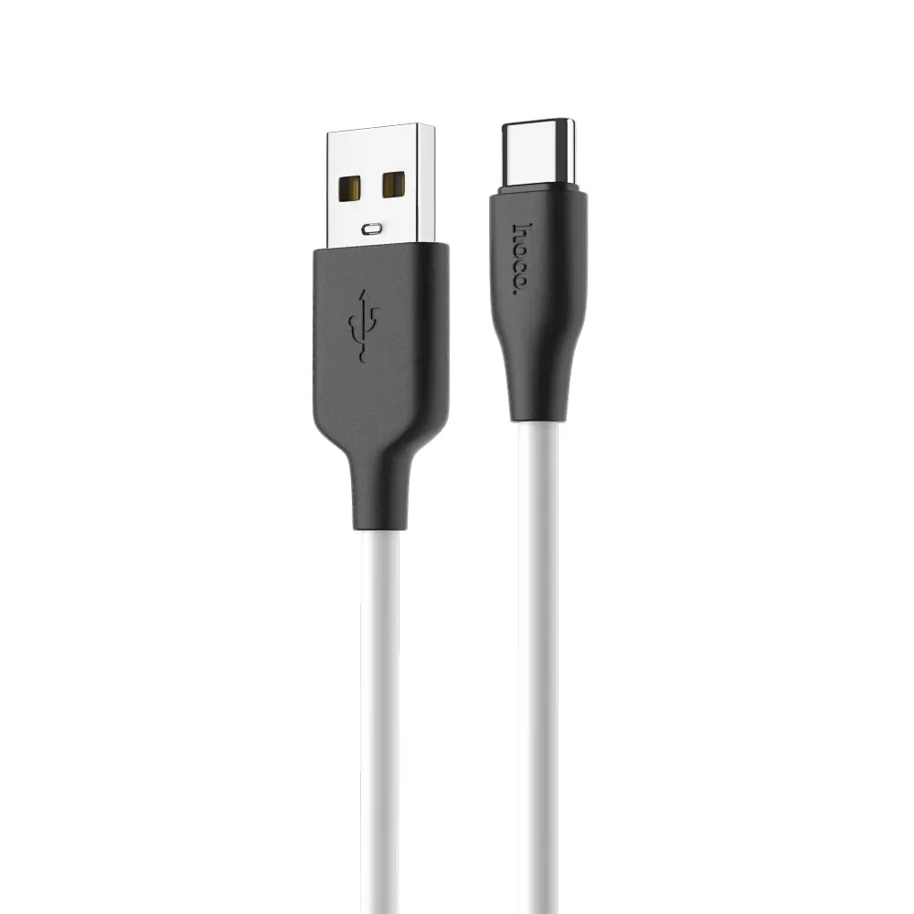 Кабель для зарядки USB(A)-Type C hoco. модель X21, 1м, 3А, силикон, черно-белый - #3