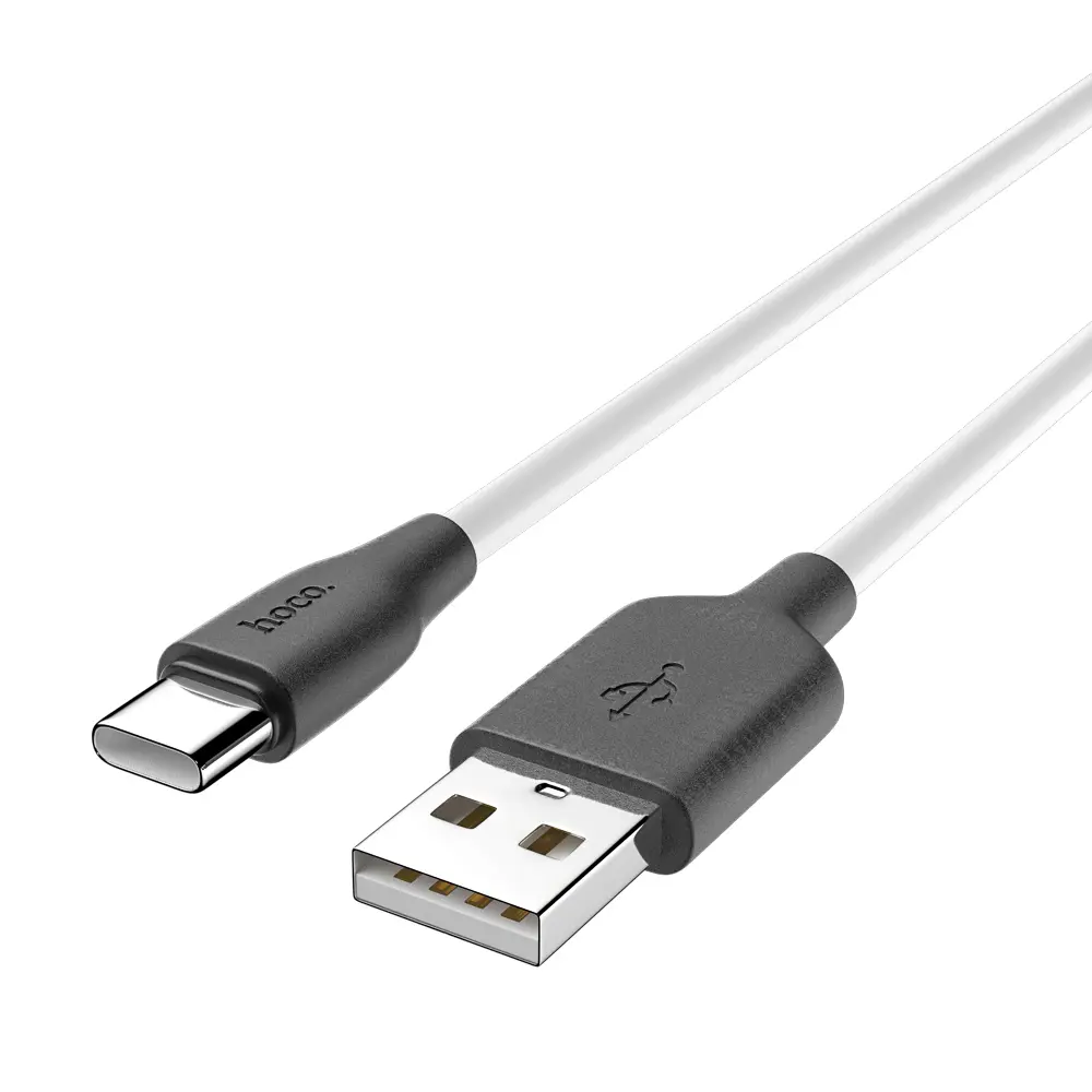 Кабель для зарядки USB(A)-Type C hoco. модель X21, 1м, 3А, силикон, черно-белый - #4