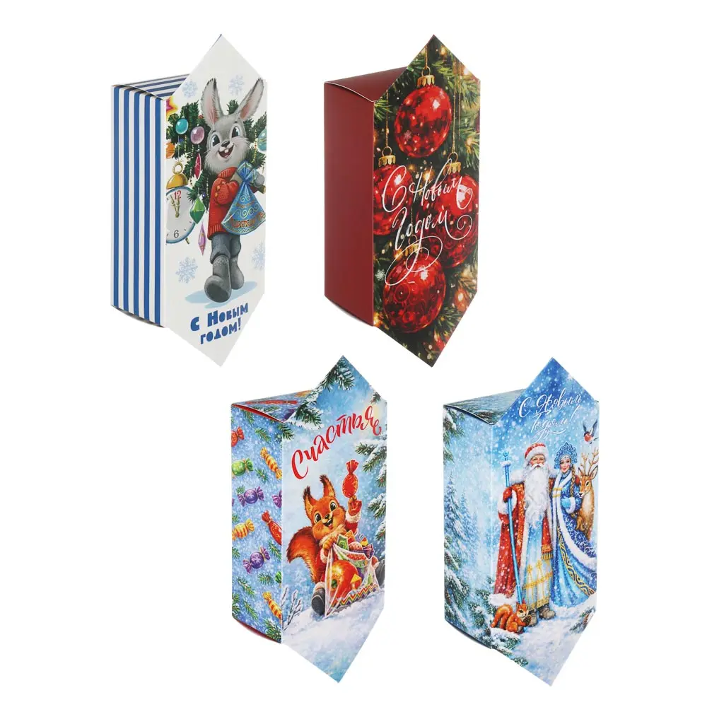 Коробка - конфета подарочная тм СНОУ БУМ, 9x14,5x5см, 4диз, картон - #1