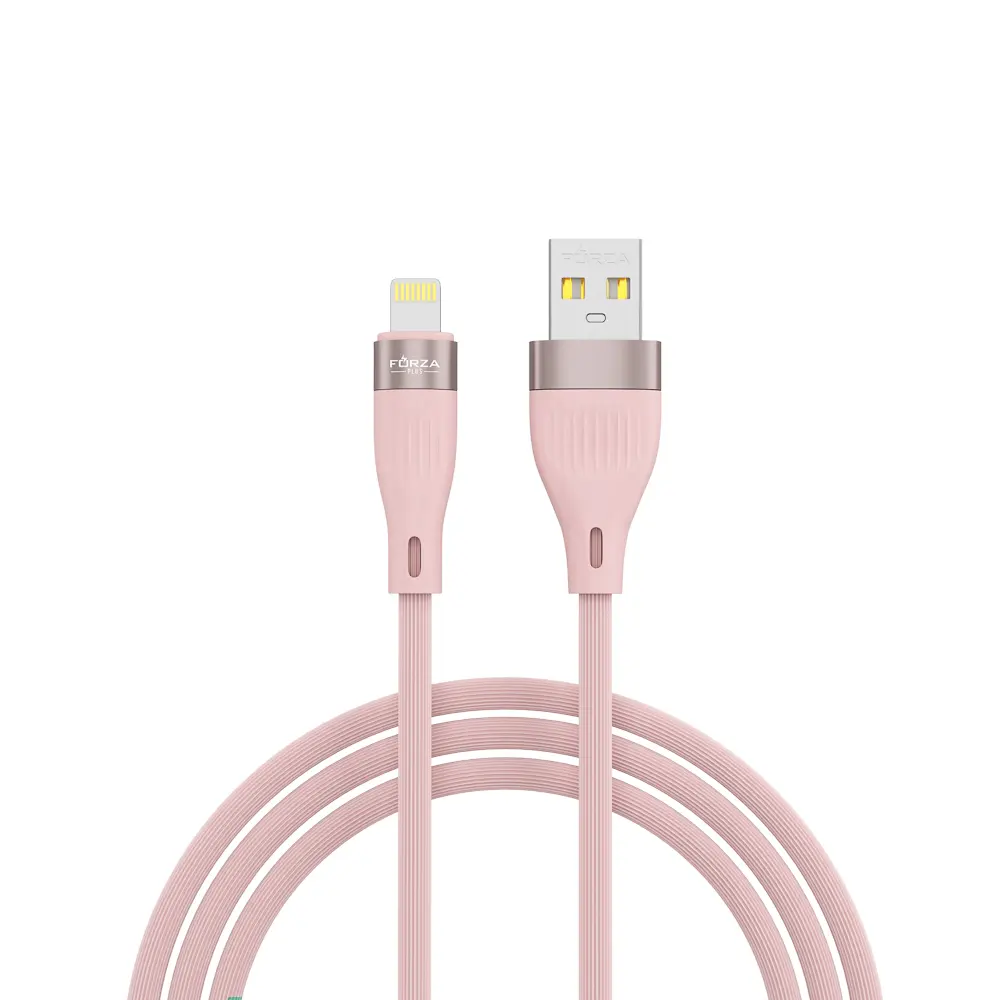 Кабель для зарядки USB(A)-iP FORZA Агама, 1м, 2А, 10Вт, прорезиненный, 4 цвета - #1