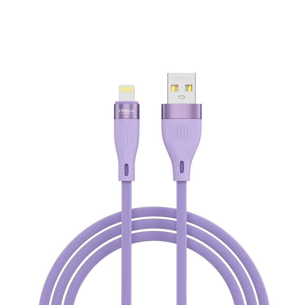 Кабель для зарядки USB(A)-iP FORZA Агама, 1м, 2А, 10Вт, прорезиненный, 4 цвета - #10