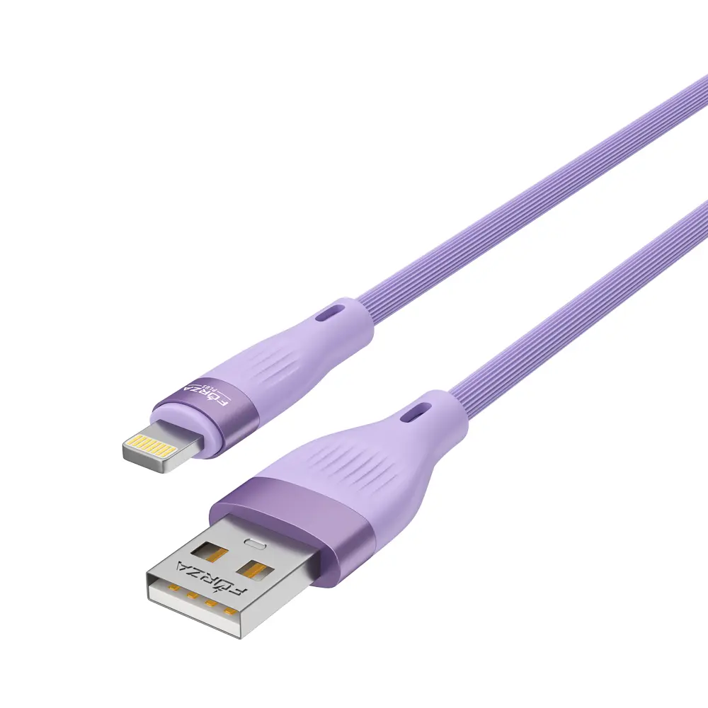 Кабель для зарядки USB(A)-iP FORZA Агама, 1м, 2А, 10Вт, прорезиненный, 4 цвета - #11
