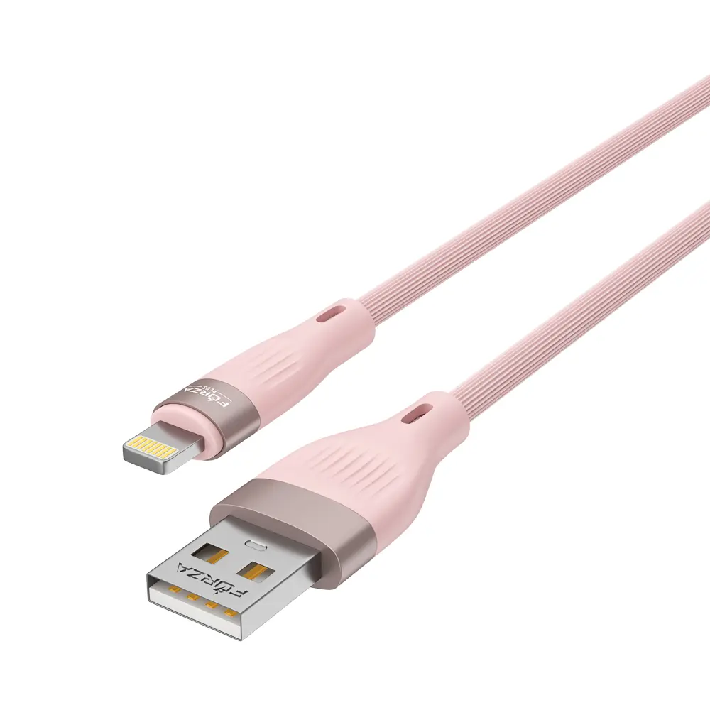 Кабель для зарядки USB(A)-iP FORZA Агама, 1м, 2А, 10Вт, прорезиненный, 4 цвета - #4