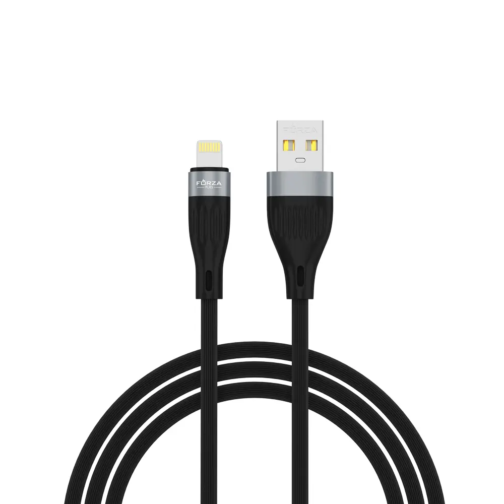 Кабель для зарядки USB(A)-iP FORZA Агама, 1м, 2А, 10Вт, прорезиненный, 4 цвета - #6