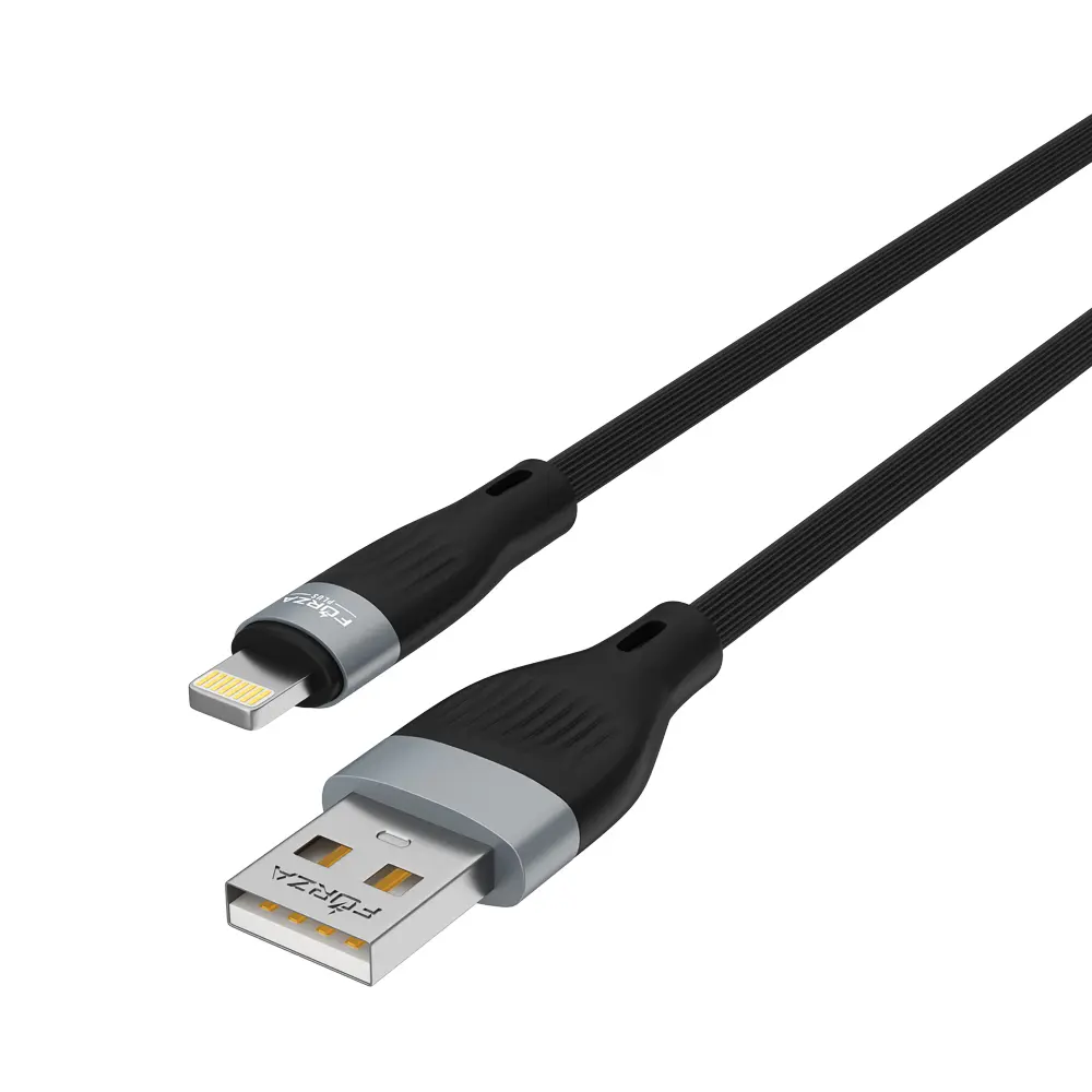 Кабель для зарядки USB(A)-iP FORZA Агама, 1м, 2А, 10Вт, прорезиненный, 4 цвета - #7