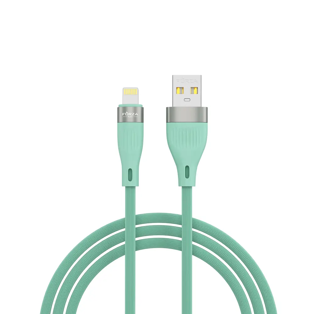 Кабель для зарядки USB(A)-iP FORZA Агама, 1м, 2А, 10Вт, прорезиненный, 4 цвета - #8