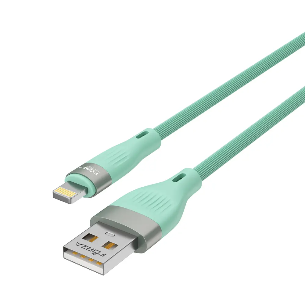 Кабель для зарядки USB(A)-iP FORZA Агама, 1м, 2А, 10Вт, прорезиненный, 4 цвета - #9