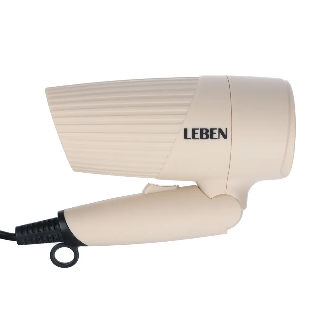 LEBEN Фен складной, 1200 Вт, 2 скорости, корпус софт тач, бежевый - #4