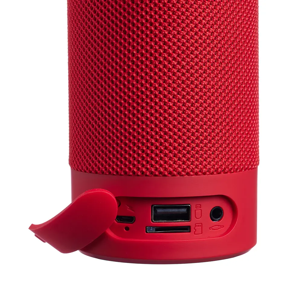 Колонка беспроводная BY Storm 10Вт, 1800мАч, BT5.0, USB, Micro-SD, AUX, тканевый корпус, красный - #5