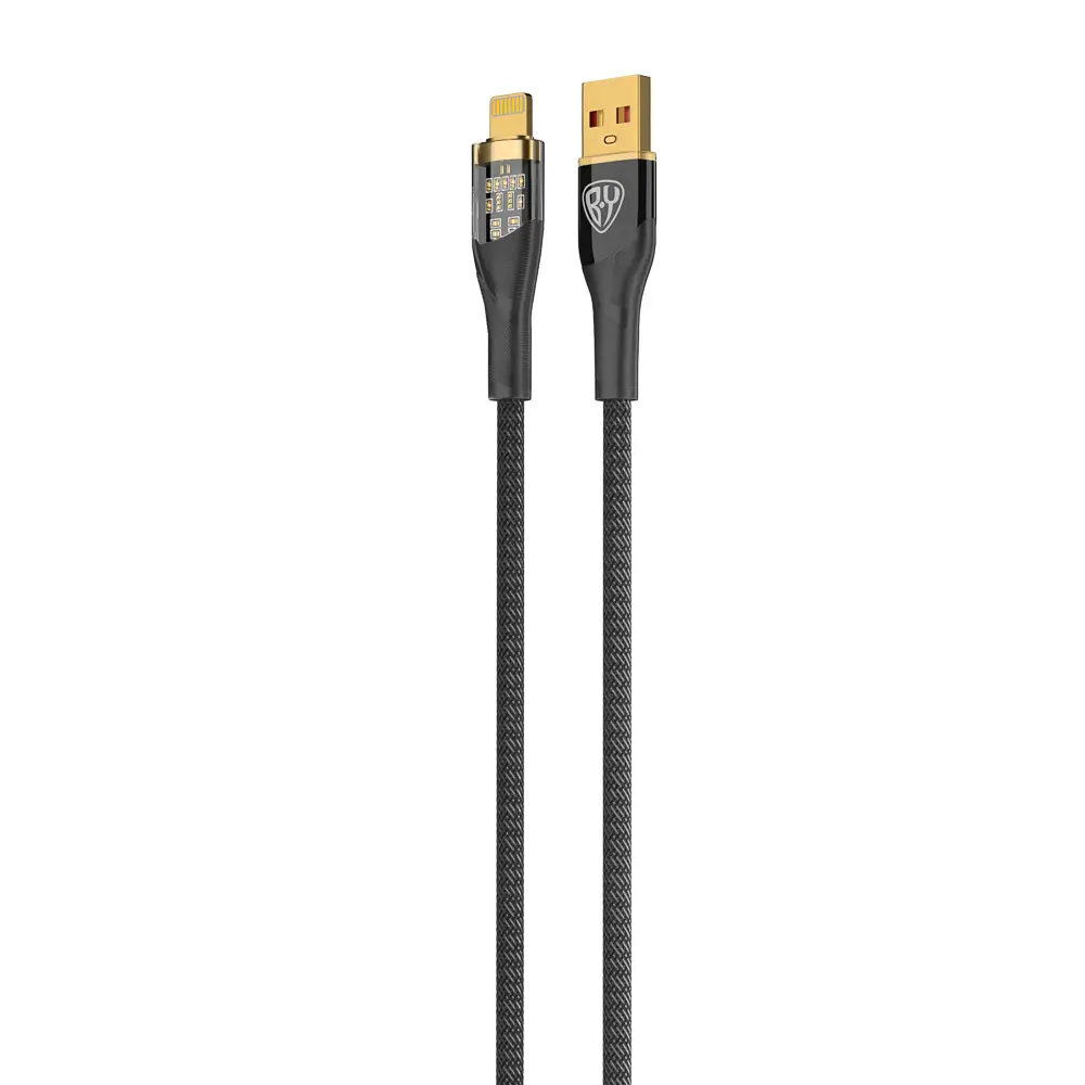 Кабель для зарядки USB(A)-iP BY Space Cable Techno, 1 м, 2.4А, Быстрая зарядка, черный - #3