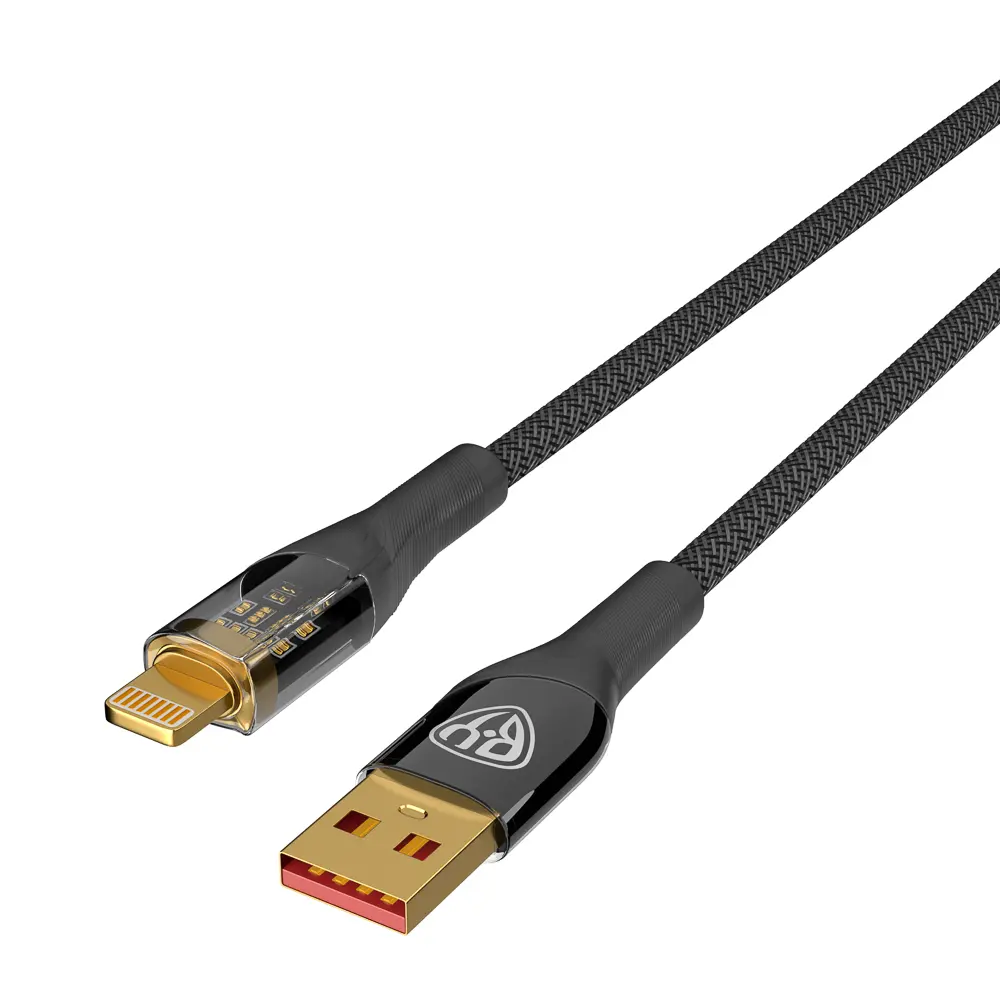 Кабель для зарядки USB(A)-iP BY Space Cable Techno, 1 м, 2.4А, Быстрая зарядка, черный - #4