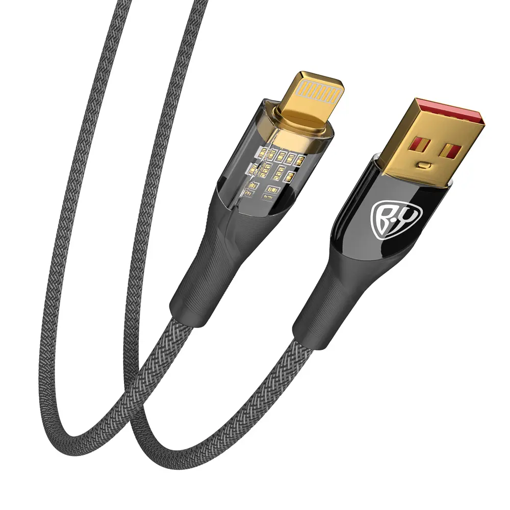 Кабель для зарядки USB(A)-iP BY Space Cable Techno, 1 м, 2.4А, Быстрая зарядка, черный - #5