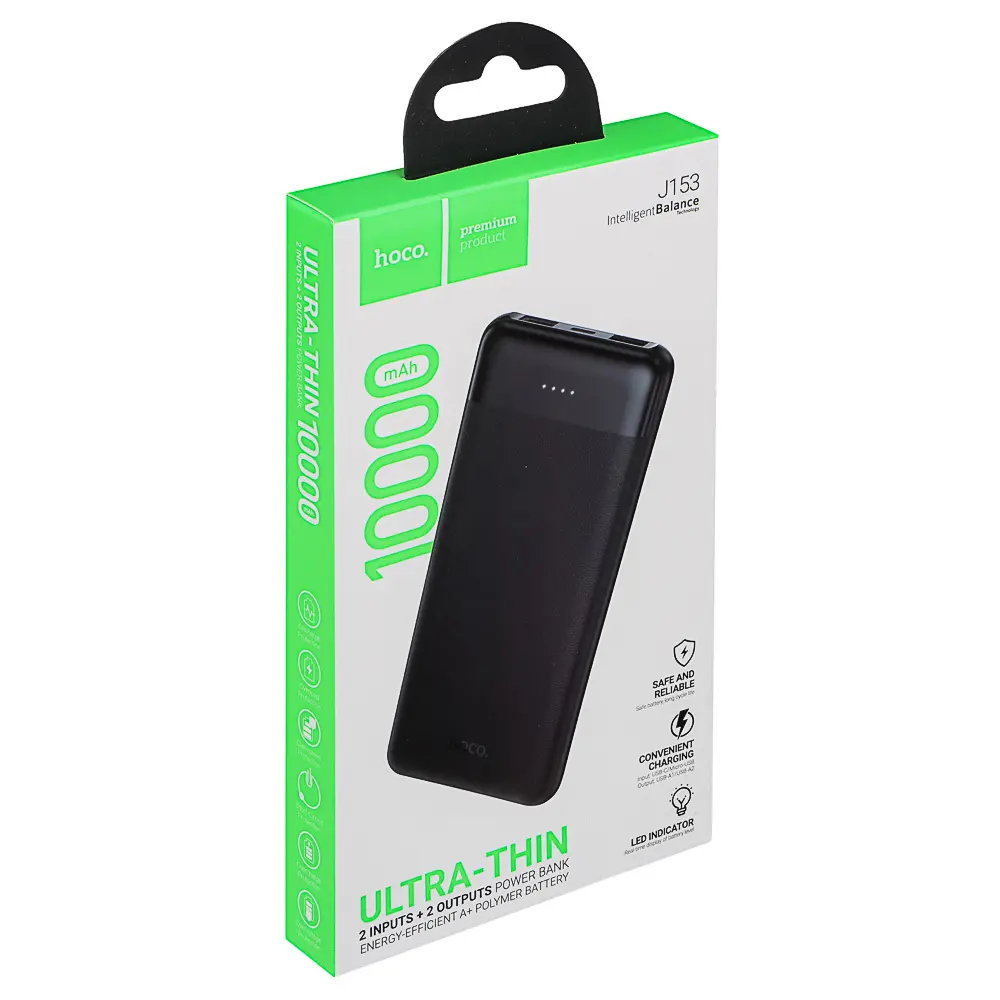 Аккумулятор мобильный hoco. модель J153 10000мАч, 10Вт, черный - #2