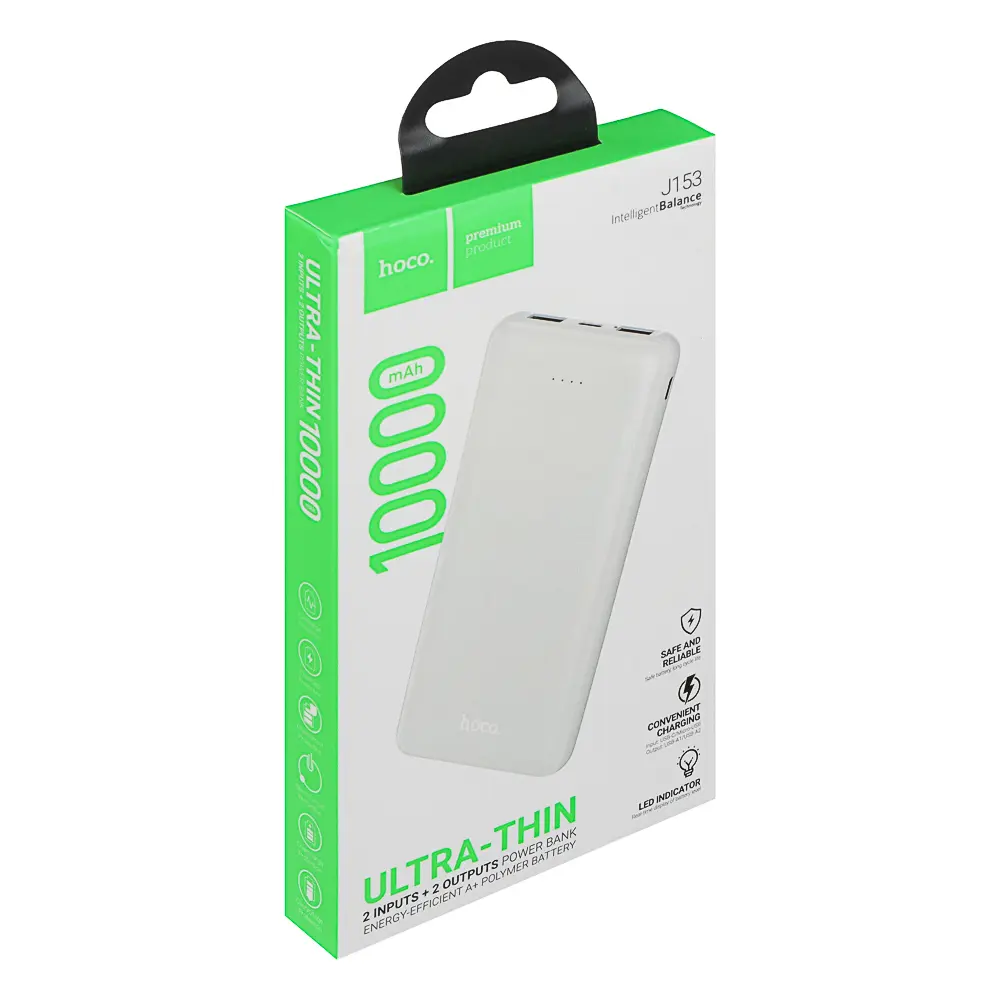 Аккумулятор мобильный hoco. модель J153 10000мАч, 10Вт, белый - #2