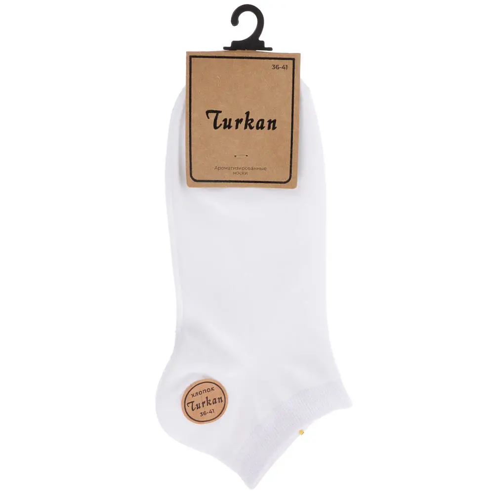 Носки женские короткие, тм TURKAN, р. 36-41, 90% хлопок, 8% полиамид, 2% лайкра цвет белый, BX680Б - #3