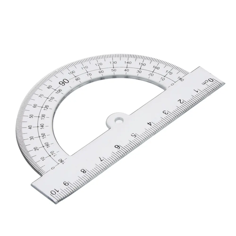 Набор геометрический ClipStudio 4 пр. (линейка 20см, 2 угольника, транспортир) прозрачный, в пакете - #3