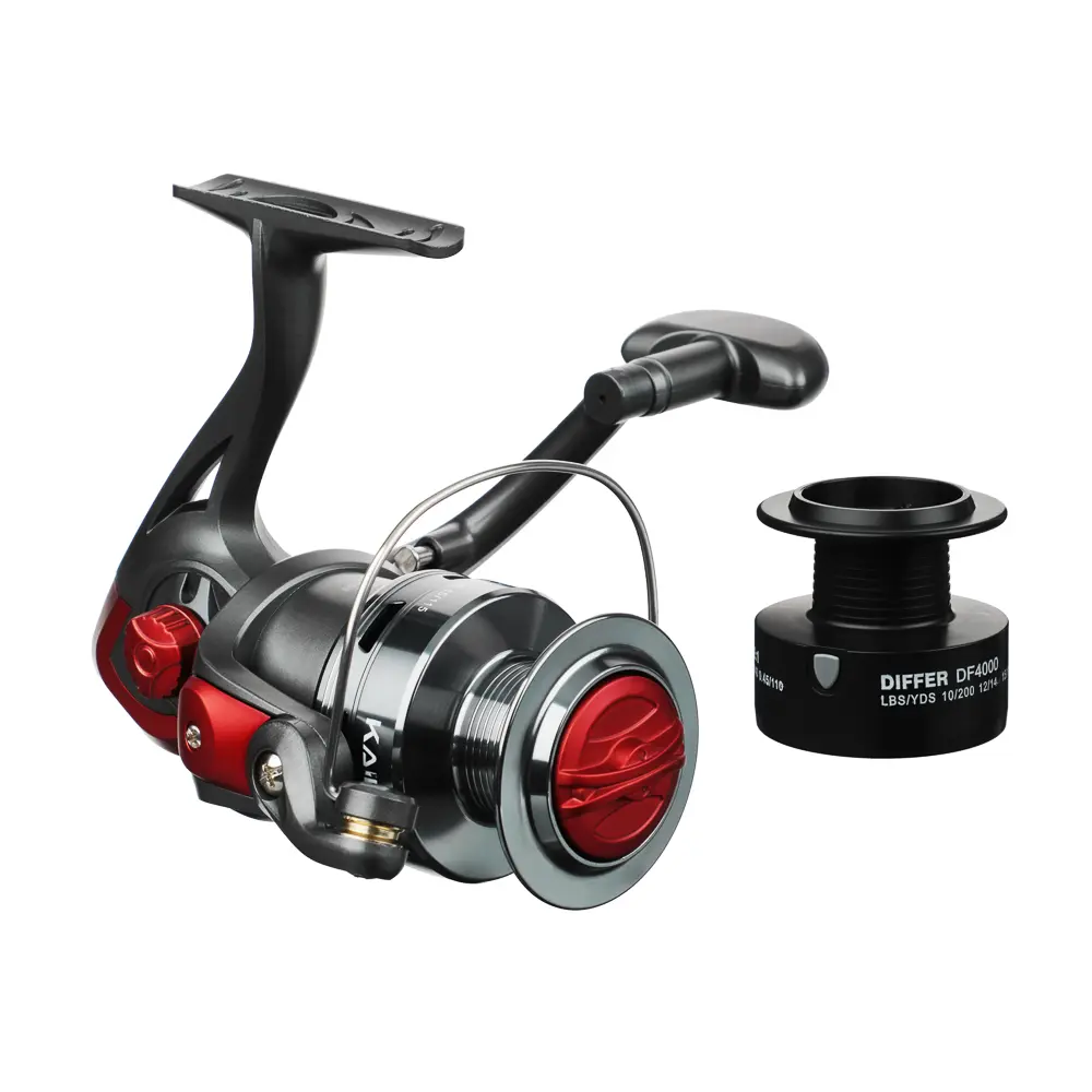KAIDA Катушка Differ Red, 4000, 3+1, передний фрикцион, металл шпуля, доп. шпуля в компл. - #5