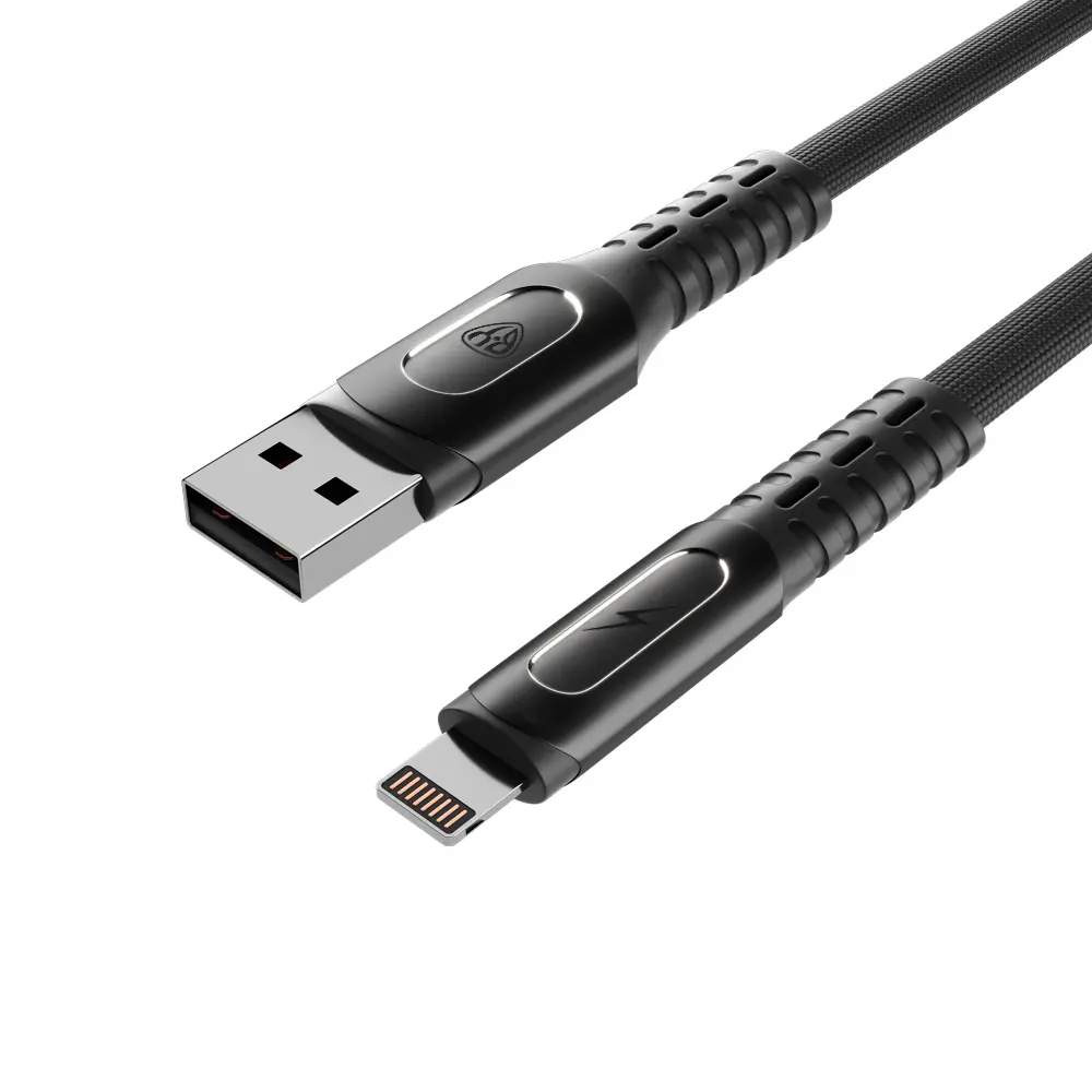 Кабель для зарядки USB(A)-iP BY Экстрим, 1м, 2.4A, Быстрая зарядка, ткань, черный - #4