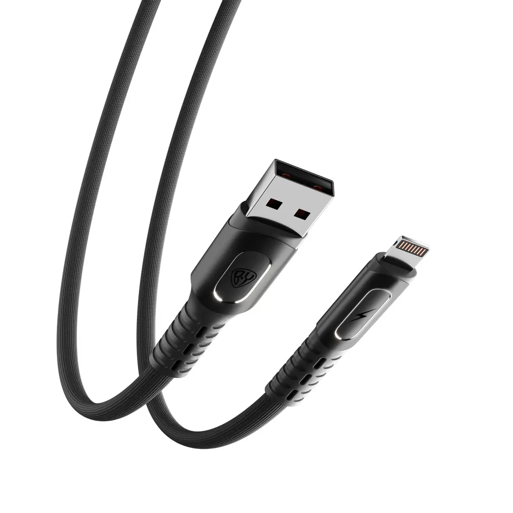 Кабель для зарядки USB(A)-iP BY Экстрим, 1м, 2.4A, Быстрая зарядка, ткань, черный - #5