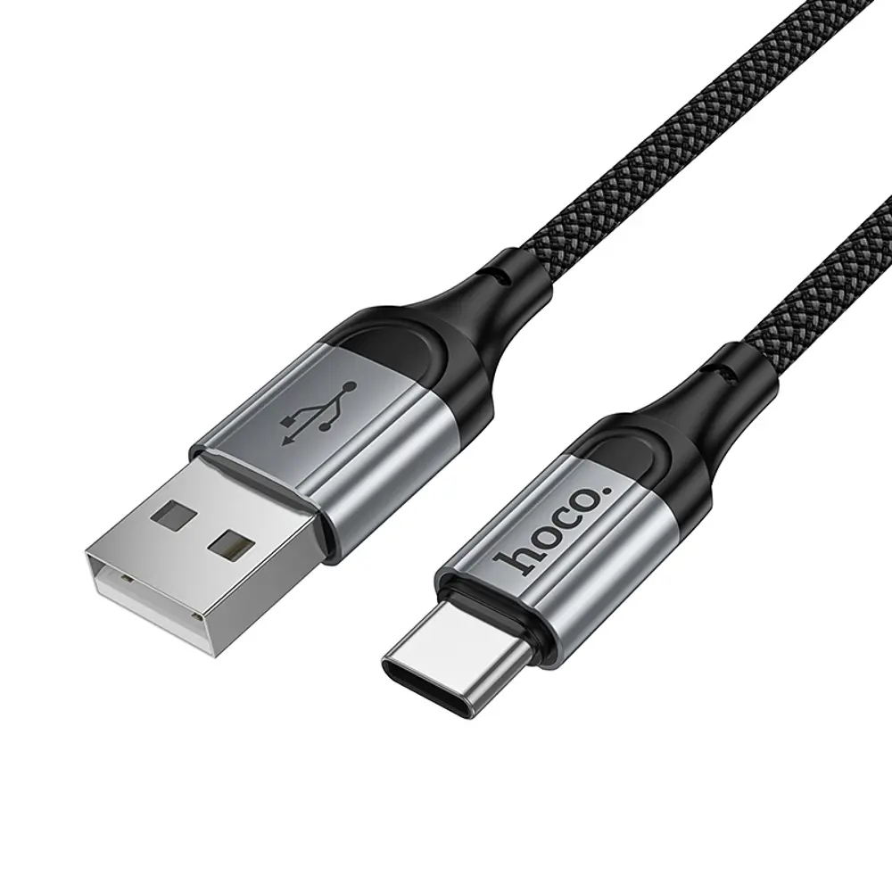 Кабель для зарядки USB(A)-Type C hoco. модель X121 Nuevo, 1 м, пружинный, черный - #5