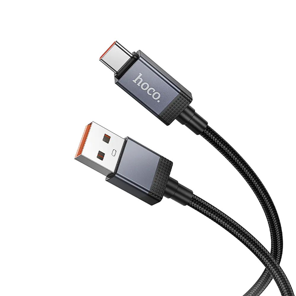 Кабель для зарядки USB(A)-Type C hoco. модель X118 Generous, 1 м, 5А, с дисплеем, черный - #3