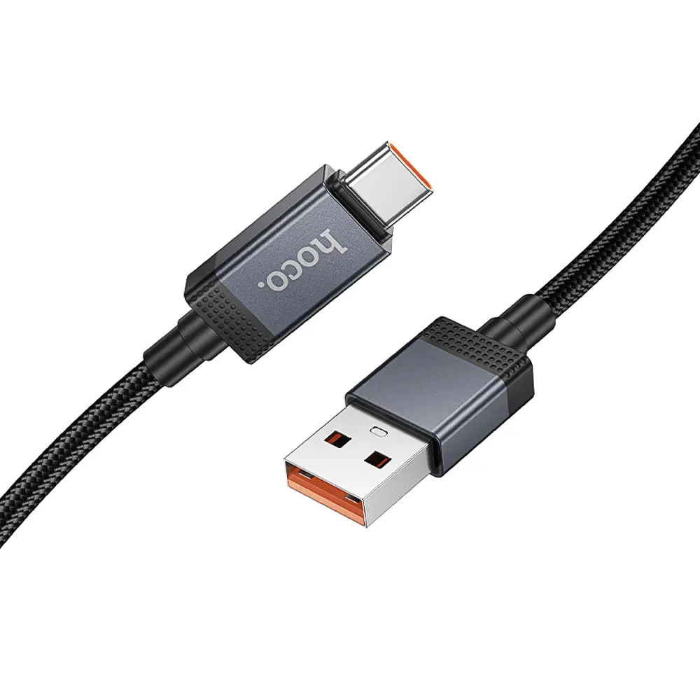 Кабель для зарядки USB(A)-Type C hoco. модель X118 Generous, 1 м, 5А, с дисплеем, черный - #5
