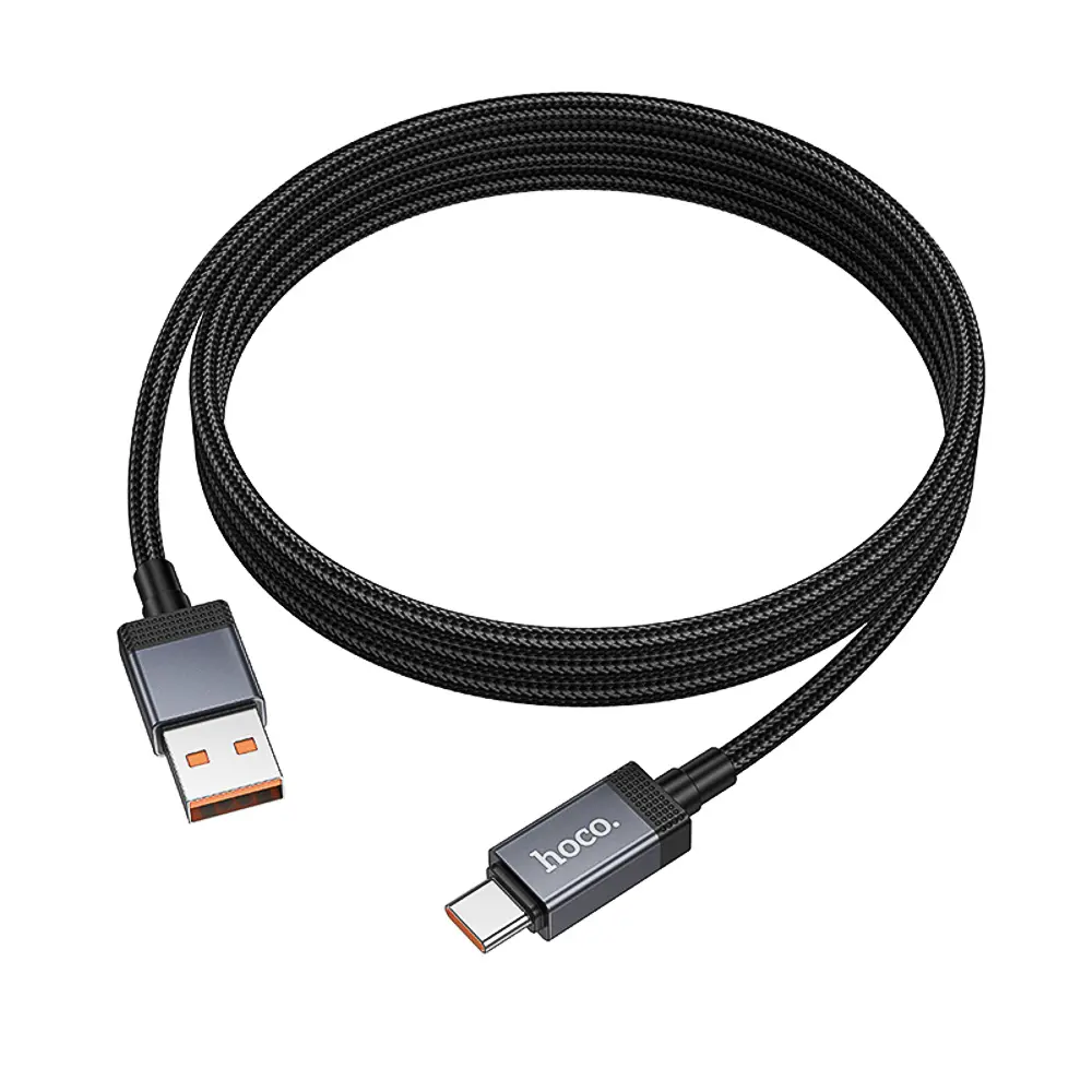 Кабель для зарядки USB(A)-Type C hoco. модель X118 Generous, 1 м, 5А, с дисплеем, черный - #7