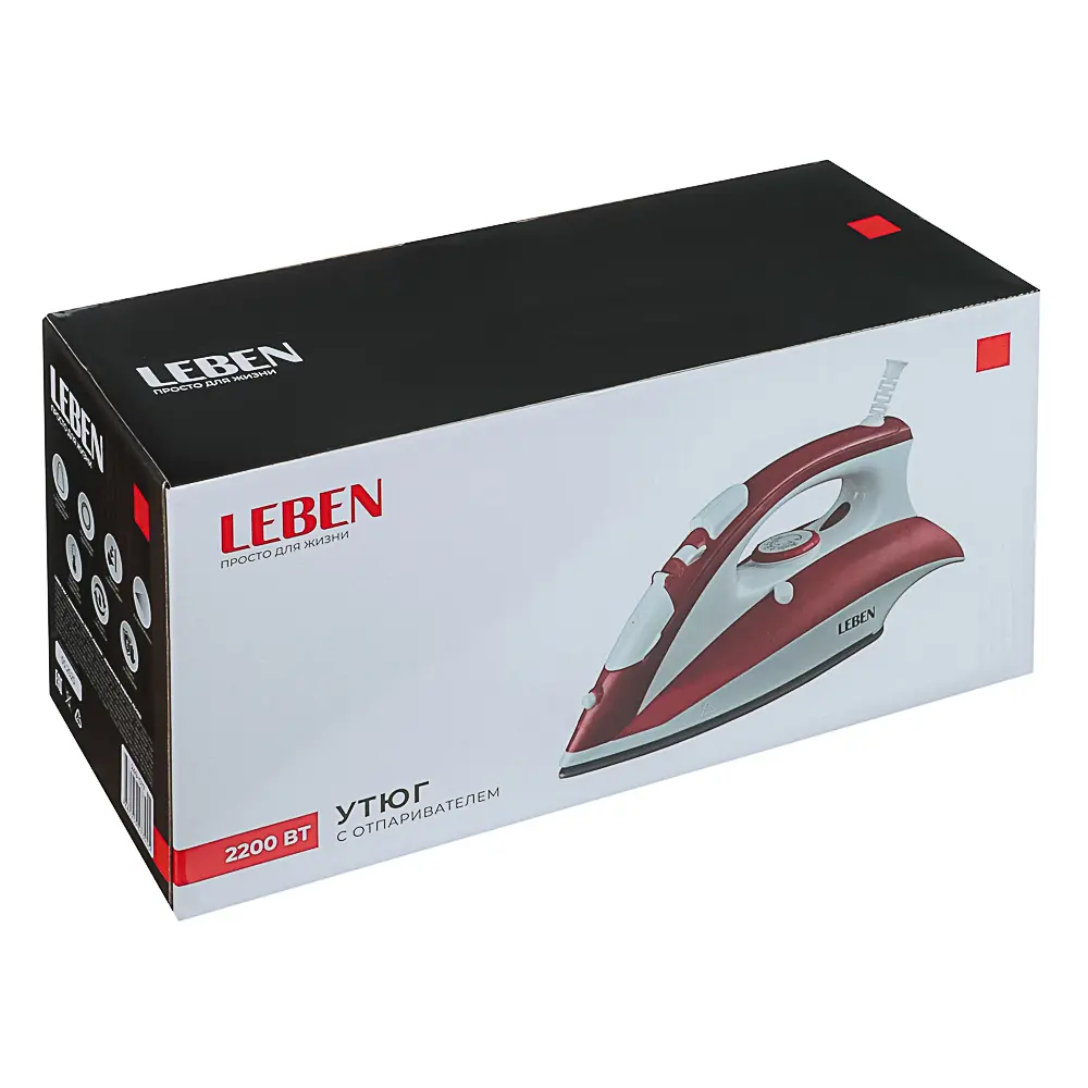 LEBEN Утюг с отпаривателем 2200 Вт, подошва - керамическое покрытие, ES-5198 - #8