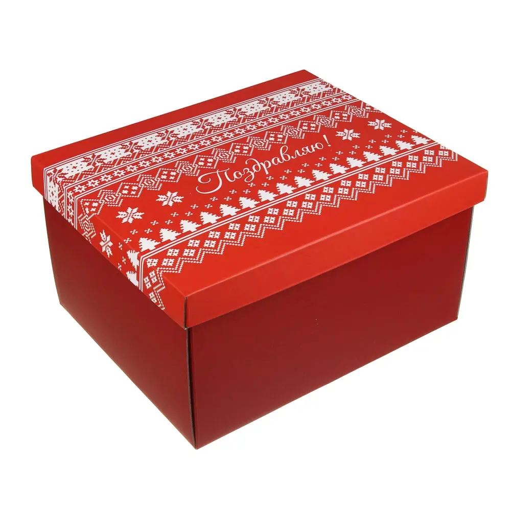 Коробка подарочная складная тм СНОУ БУМ Новый год, 31.2x25.6x16.1см, 4диз, картон - #2